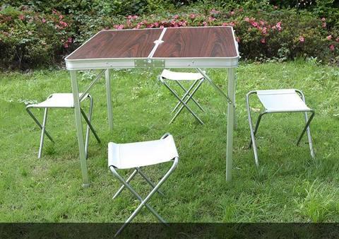 Раскладной столик-дипломат для пикника + 4 стульчика - фото 2 - id-p71726054