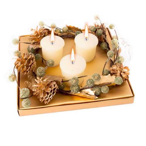 Новогодний сувенир декорированные восковые свечи (Тёмный шоколад) - фото 4 - id-p71726485
