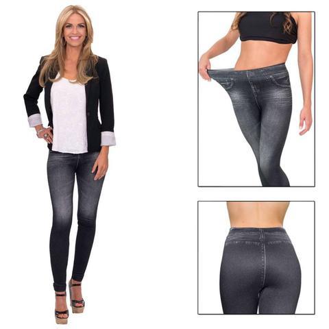 Комплект из 3-х леджинсов Slim Jeggings [джеггинсы трех расцветок, корректирующие, утепленные] (XXL-XXXL) - фото 4 - id-p71726650