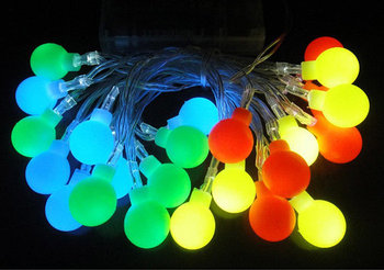 Электрогирлянда многоцветная RGB LED с плафонами, 4 метра (Шарик)