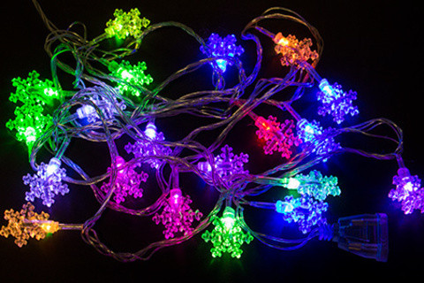 Электрогирлянда многоцветная RGB LED с плафонами, 4 метра (Бабочка)