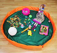 Сумка-коврик для игрушек Toy Bag (Ø 150 см / Зелено-оранжевая), фото 2
