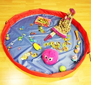 Сумка-коврик для игрушек Toy Bag (Ø 150 см / Зелено-оранжевая), фото 5