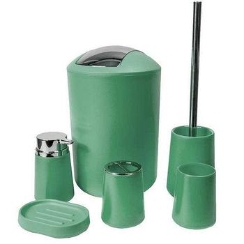 Набор аксессуаров для ванной комнаты и туалета Bathloox [6 предметов] (Зеленый)