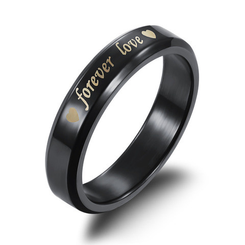 Кольцо для влюбленных «Forever love» Black Edition (8 (Ø18 мм)) - фото 1 - id-p71727822