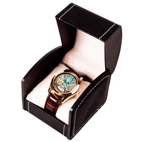 Часы мужские кварцевые «Kazakhstan Collection» с изображением герба (Чёрный, серебряный циферблат) - фото 3 - id-p71728306