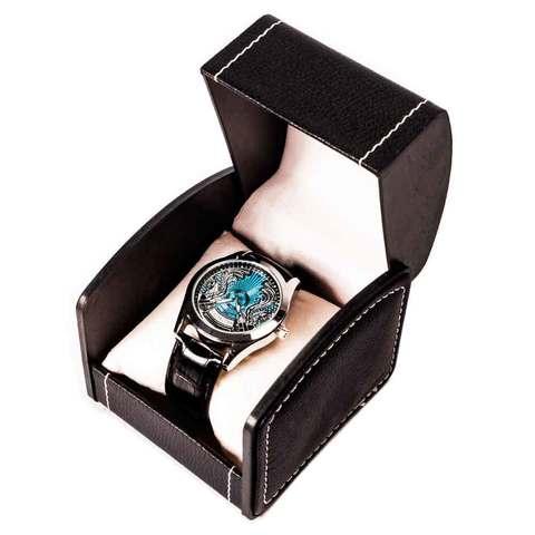 Часы мужские кварцевые «Kazakhstan Collection» с изображением герба (Чёрный, серебряный циферблат) - фото 4 - id-p71728306