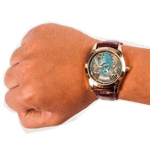 Часы мужские кварцевые «Kazakhstan Collection» с изображением герба (Чёрный, серебряный циферблат) - фото 7 - id-p71728306