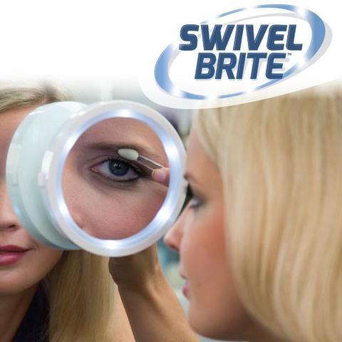 Зеркало с увеличением и подсветкой на вакуумной присоске SWIVEL BRITE - фото 1 - id-p71728417