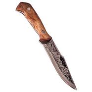 Нож охотничий «КИЗЛЯР» с гравировкой и ножнами из тисненной кожи, фото 8