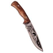 Нож охотничий «КИЗЛЯР» с гравировкой и ножнами из тисненной кожи, фото 9