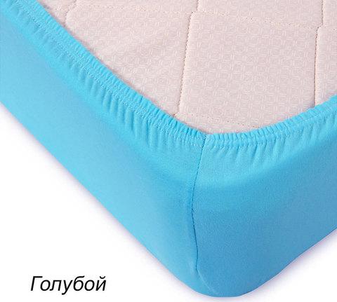 Простынь на резинке из трикотажной ткани от Текс-Дизайн (90х200 см / Голубой) - фото 1 - id-p71728583