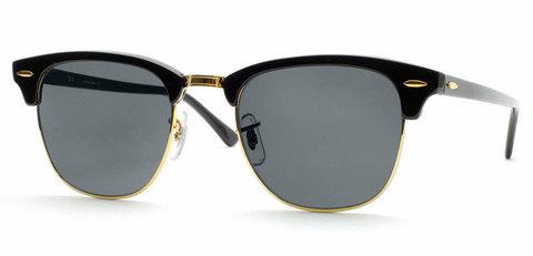 Очки солнцезащитные Clubmaster Ray-Ban (Черно-серебристая оправа/серо-голубые линзы) - фото 6 - id-p71729923