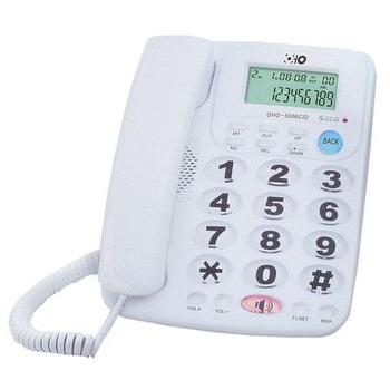 Телефонный аппарат с крупными кнопками и громкой связью OHO 5006CID (Белый)