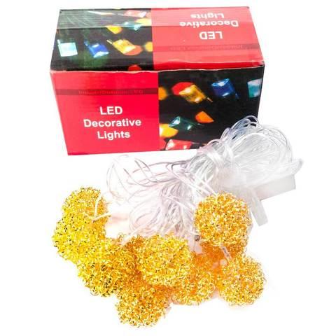 Гирлянда светодиодная LED Decorative Lights с абожурами из металла (Шарик-пружинка) - фото 1 - id-p71730616