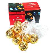Гирлянда светодиодная LED Decorative Lights с абожурами из металла (Шарик-пружинка), фото 3