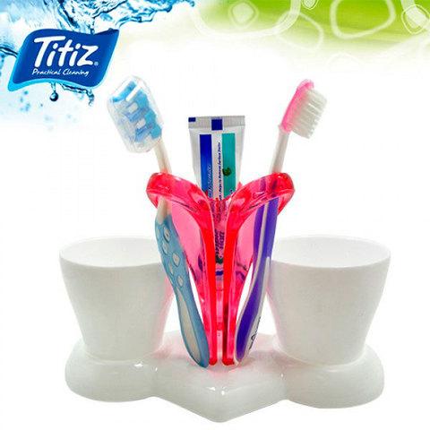 Подставка для зубных щеток «Трио» Titiz TP-572 (Розовый)