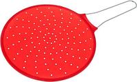 Крышка силиконовая защитная от брызг масла с ручкой (Красный)