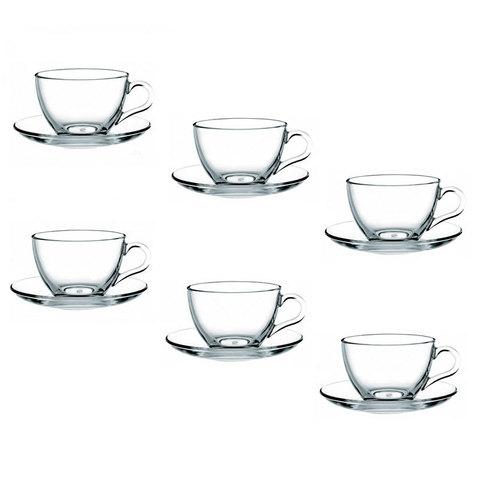 Набор стеклянных кружек с блюдцами для чая и кофе MARJAN KAVEN [6 персон] - фото 3 - id-p71731314