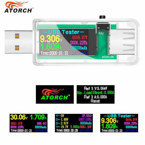Цифровой USB тестер-вольтамперметр 13-в-1 U96 с OLED дисплеем ATORCH (USB-тестер + 3А нагрузка + 2Х кабель - фото 3 - id-p71731392
