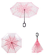Чудо-зонт автоматический прозрачный «Перевертыш наоборот» (Зелёные цветы), фото 8