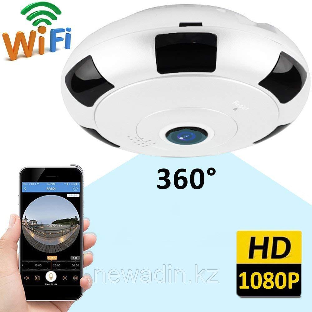 Потолочная/настенная WiFi IP видеокамера наблюдения 360 градусов с режимом 3д