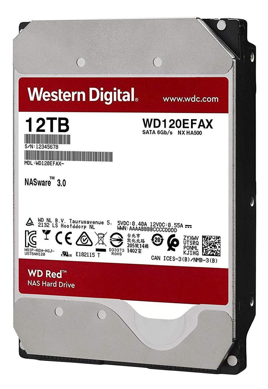 Жесткий диск HDD 12Tb Western Digital RED SATA3 3,5" 5400rpm 256Mb WD120EFAX
