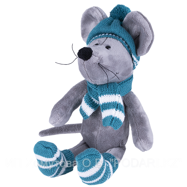 SOFTOY S887/15 Мягкая игрушка Мышь в шапке, 26см
