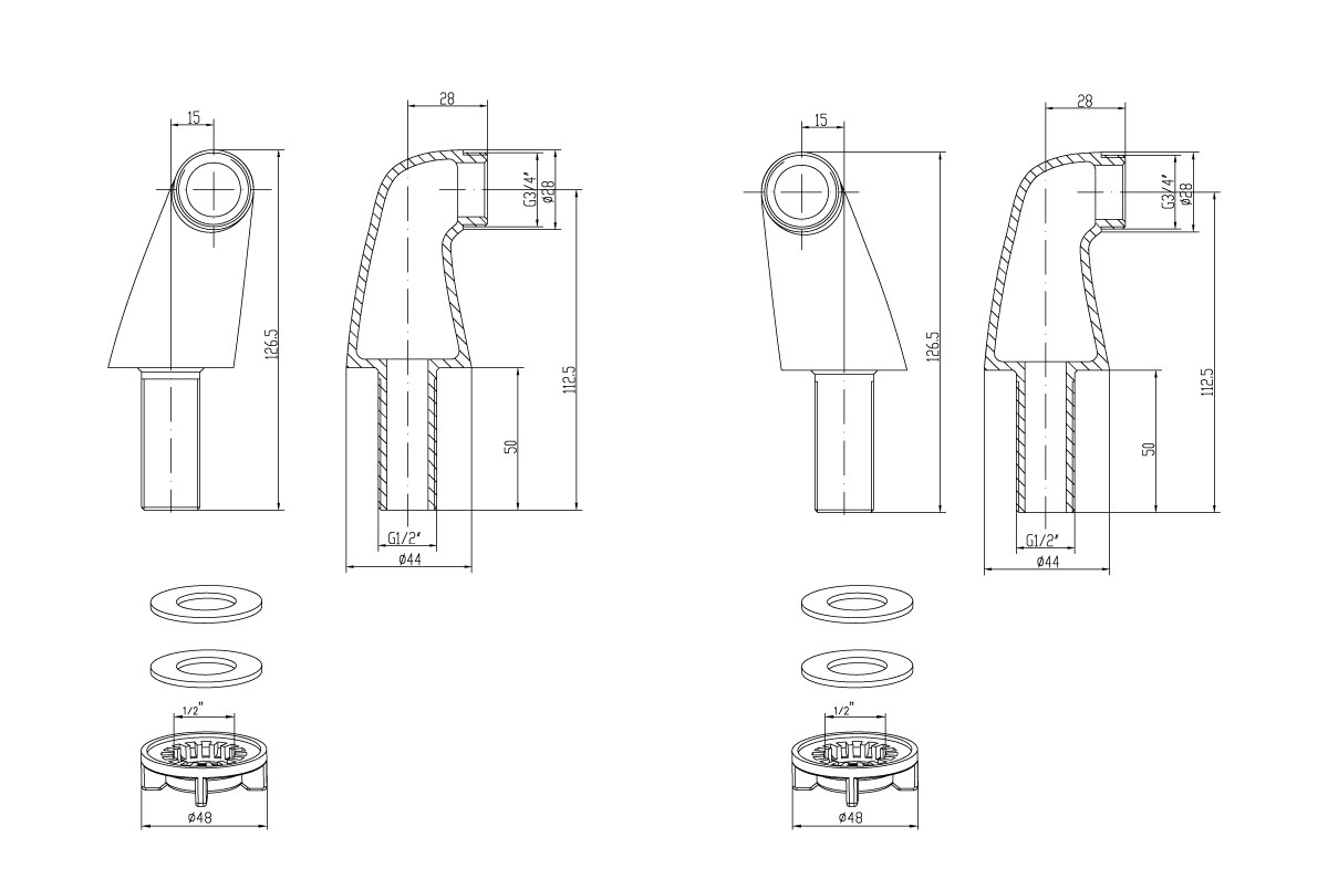 LEMARK Комплект переходников 2 шт. для установки смесителя на борт ванны, бронза (к/к 10) LM8556BR - фото 2 - id-p71835891