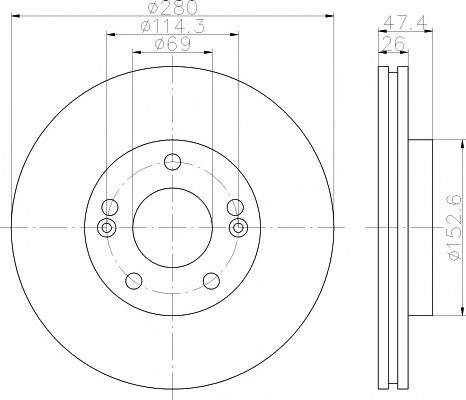 Тормозные диски Optimal Kia Sportage (03->, передние, LPR, D280)