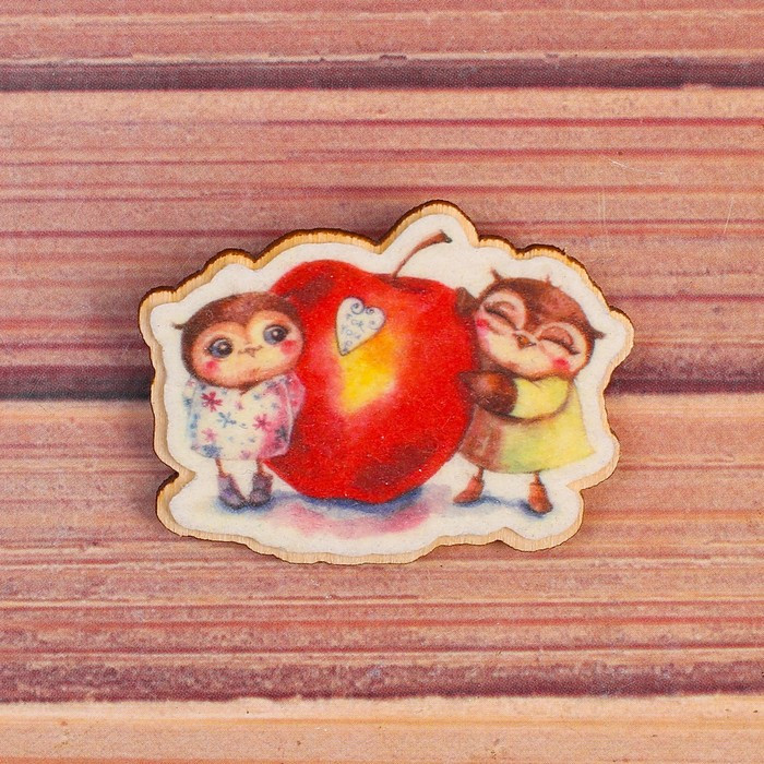 Значок «Совушки», 5×3,7 см, фильц