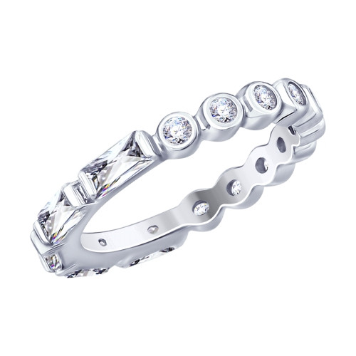 Серебряное кольцо с фианитом SOKOLOV (94012660)