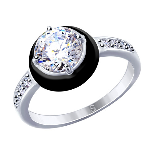 Серебряное кольцо с фианитом SOKOLOV (94012728)