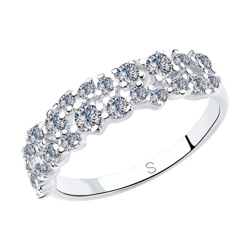 Серебряное кольцо с фианитом SOKOLOV (94012971)