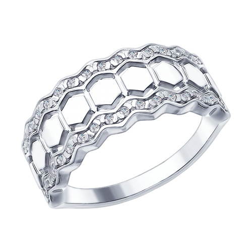 Серебряное кольцо с фианитом SOKOLOV (94012406)