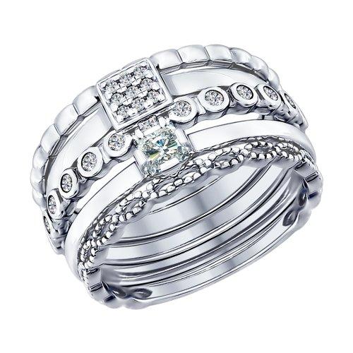 Серебряное кольцо с фианитом SOKOLOV (94011707)