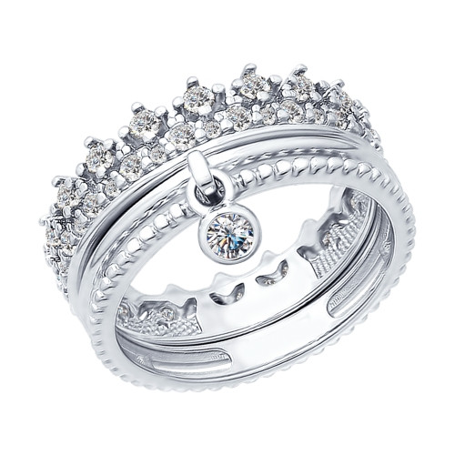 Серебряное кольцо с фианитом SOKOLOV (94012405)