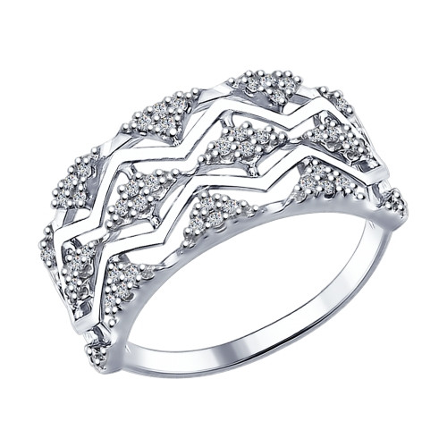 Серебряное кольцо с фианитом SOKOLOV (94012264)