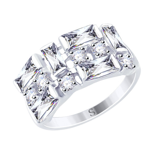 Серебряное кольцо с фианитом SOKOLOV (94012456)