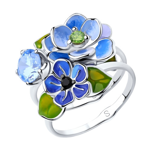 Серебряное кольцо с фианитом SOKOLOV (94012953)