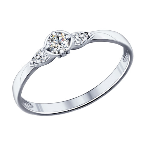 Серебряное кольцо с фианитом Swarovski SOKOLOV (89010027)