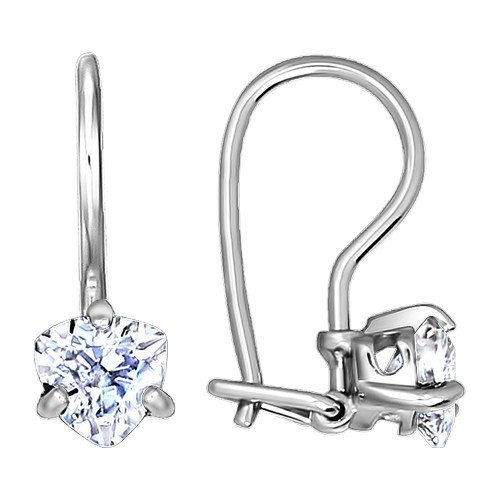 Серебряные серьги-классические с фианитом SOKOLOV (94020577)