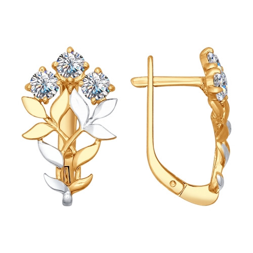 Серебряные серьги-классические с фианитом SOKOLOV (93020696)
