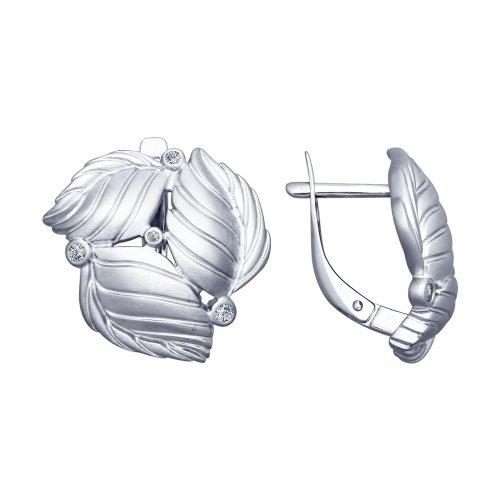 Серебряные серьги-классические с фианитом SOKOLOV (94022587)