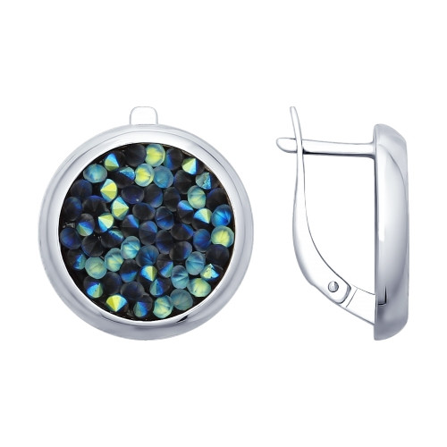 Серебряные серьги-классические с фианитом Swarovski SOKOLOV (94022682)