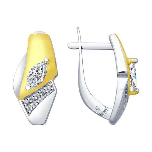 Серебряные серьги-классические с фианитом SOKOLOV (94022609)