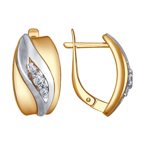 Серебряные серьги-классические с фианитом SOKOLOV (93020784)