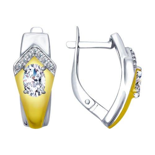 Серебряные серьги-классические с фианитом SOKOLOV (94022606)