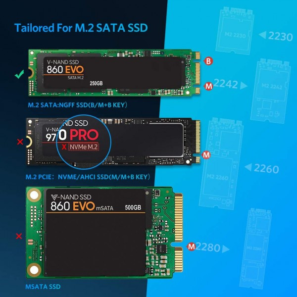 Корпус для установки M.2 SSD накопителя NGFF B-Key (USB C 3.1) (60355) UGREEN - фото 3 - id-p71180245