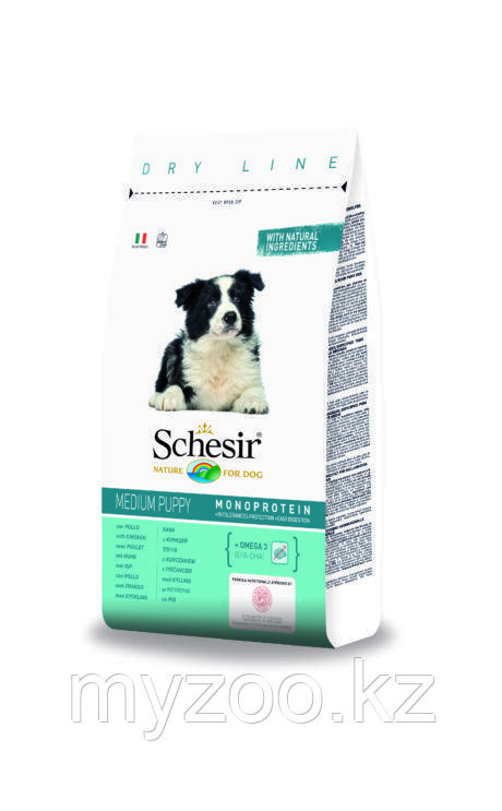 Schesir ,Шезир Dry Line Puppy Medium корм для щенков средних пород с курицей 3 кг